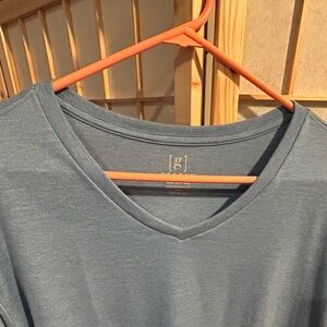 George Men's Blue V-Neck Tee